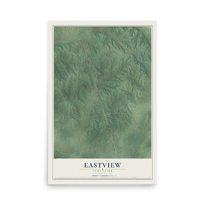 Map of Eastview, Tennessee, 12 x 18 inch unframed archival matte print