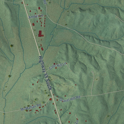 Second close-up of the map of Eastview, Tennessee print showing more streets and buildings