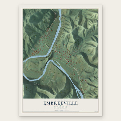 Embreeville, Tennessee map print, the full design