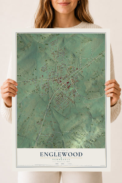 Map of Englewood, Tennessee, 18 x 24 inch unframed archival matte print