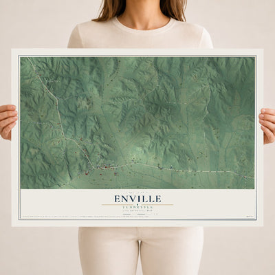 Map of Enville, Tennessee, 18 x 24 inch unframed archival matte print
