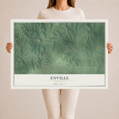Map of Enville, Tennessee, 24 x 36 inch unframed archival matte print