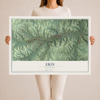 Map of Erin, Tennessee, 24 x 36 inch unframed archival matte print