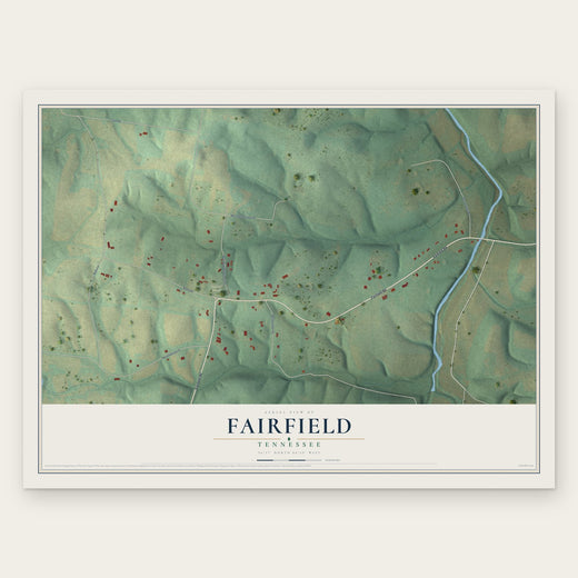 Fairfield, Tennessee map print, the full design