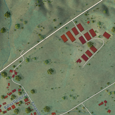 Close-up of the map of Fairgarden, Tennessee print showing street and building detail