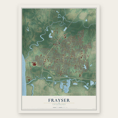 Frayser, Tennessee map print, the full design