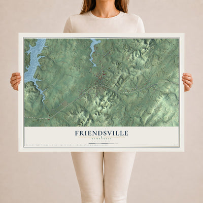 Map of Friendsville, Tennessee, 24 x 36 inch unframed archival matte print