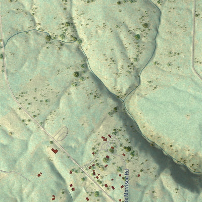 Close-up of the map of Griffith Creek, Tennessee print showing street and building detail