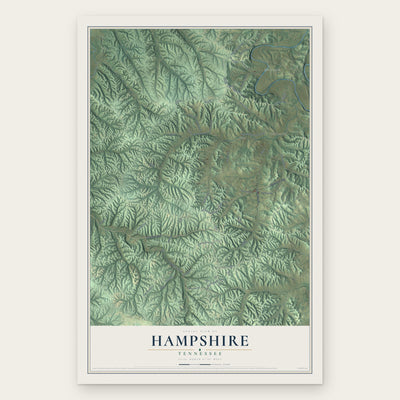 Hampshire, Tennessee map print, the full design