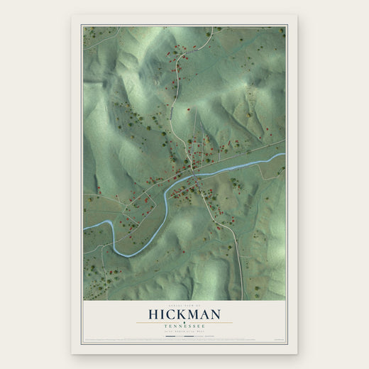 Hickman, Tennessee map print, the full design