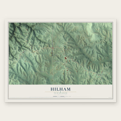Hilham, Tennessee map print, the full design