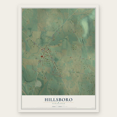 Hillsboro, Tennessee map print, the full design