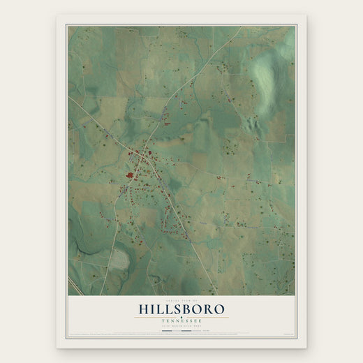 Hillsboro, Tennessee map print, the full design