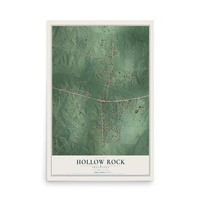 Map of Hollow Rock, Tennessee, 12 x 18 inch unframed archival matte print
