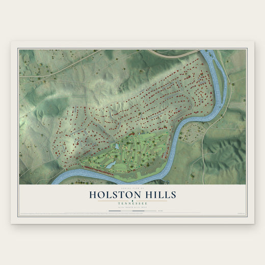 Holston Hills, Tennessee map print, the full design