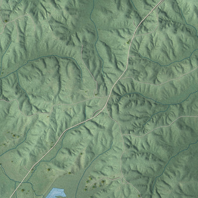Second close-up of the map of Huntingdon, Tennessee print showing more streets and buildings