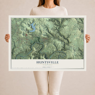 Map of Huntsville, Tennessee, 24 x 36 inch unframed archival matte print
