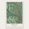 Iron City, Tennessee map print, the full design