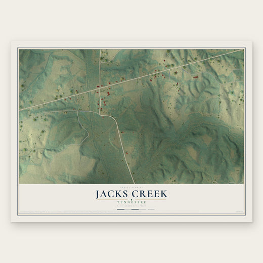 Jacks Creek, Tennessee map print, the full design