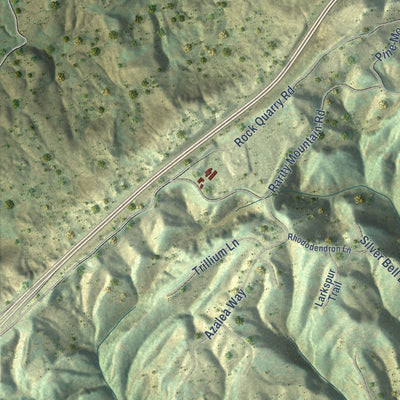 Close-up of the map of Jellico, Tennessee print showing street and building detail