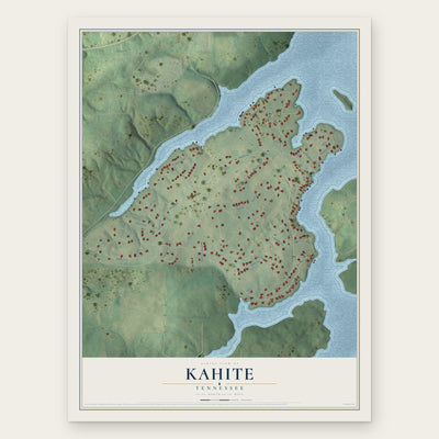 Kahite, Tennessee map print, the full design