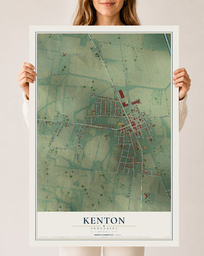 Map of Kenton, Tennessee, 24 x 36 inch unframed archival matte print