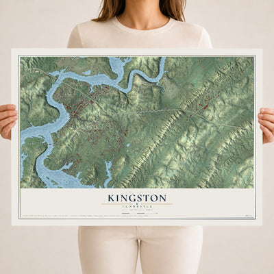Map of Kingston, Tennessee, 18 x 24 inch unframed archival matte print