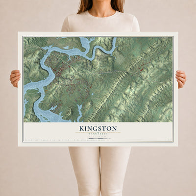Map of Kingston, Tennessee, 24 x 36 inch unframed archival matte print