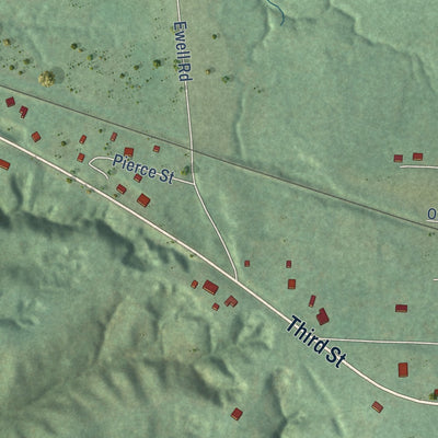 Second close-up of the map of La Grange, Tennessee print showing more streets and buildings