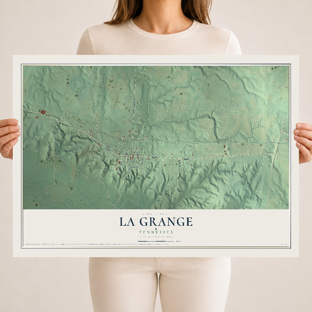 Map of La Grange, Tennessee, 18 x 24 inch unframed archival matte print