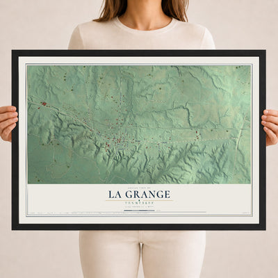 Map of La Grange, Tennessee, 18 x 24 inch print in a black wood frame