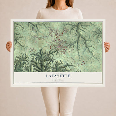 Map of Lafayette, Tennessee, 24 x 36 inch unframed archival matte print