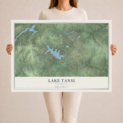 Map of Lake Tansi, Tennessee, 24 x 36 inch unframed archival matte print