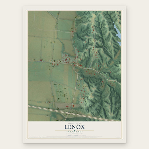 Lenox, Tennessee map print, the full design
