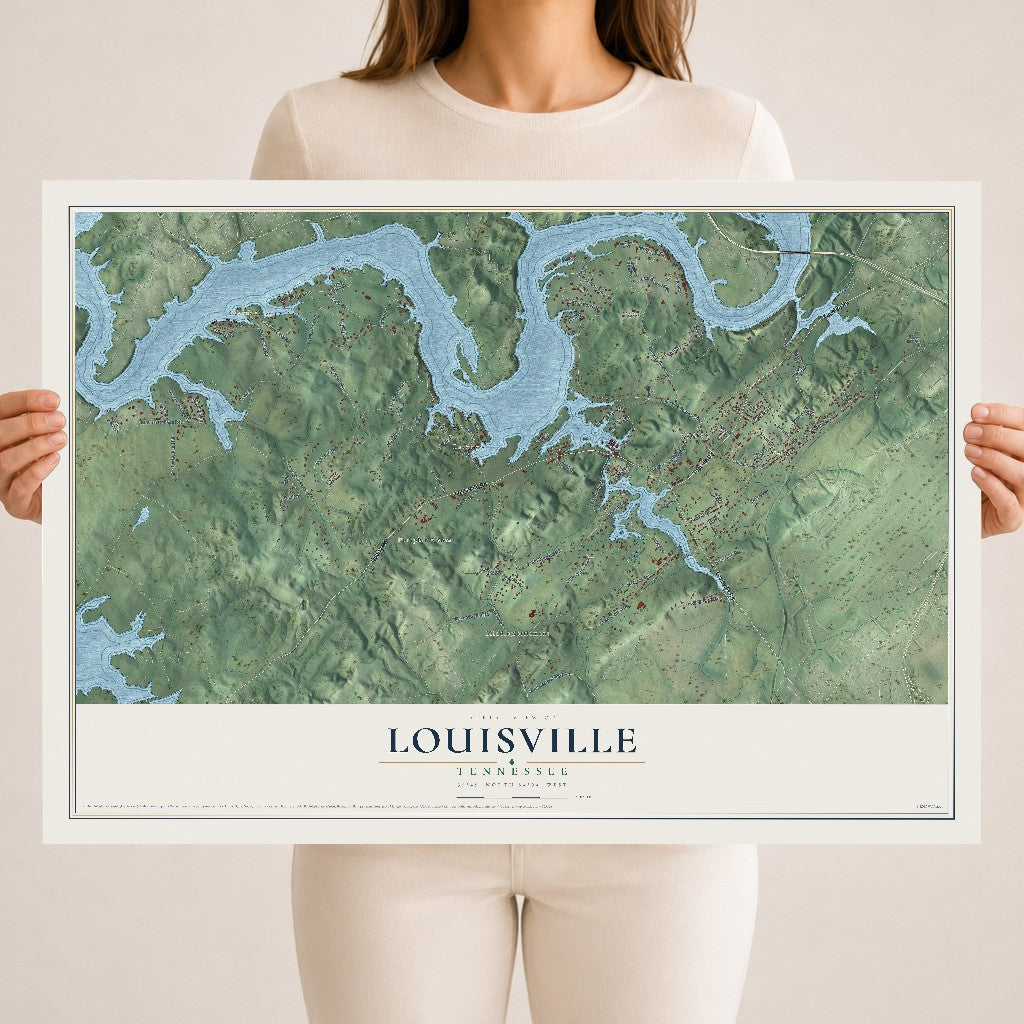 Map of Louisville, Tennessee, 18 x 24 inch unframed archival matte print