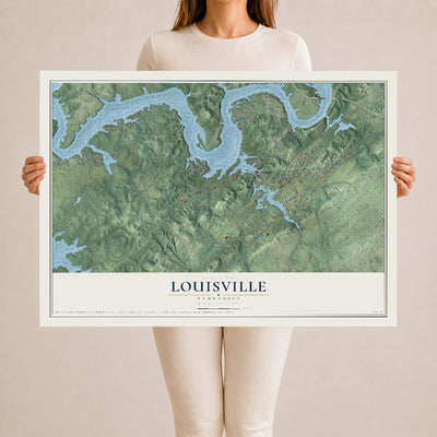 Map of Louisville, Tennessee, 24 x 36 inch unframed archival matte print