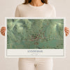 Map of Lynnville, Tennessee, 12 x 18 inch unframed archival matte print