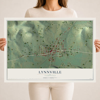 Map of Lynnville, Tennessee, 18 x 24 inch unframed archival matte print