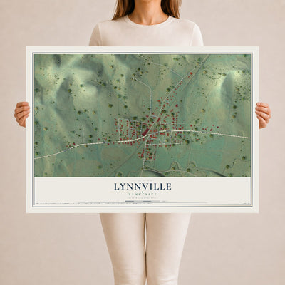 Map of Lynnville, Tennessee, 24 x 36 inch unframed archival matte print