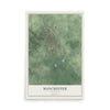 Map of Manchester, Tennessee, 12 x 18 inch unframed archival matte print