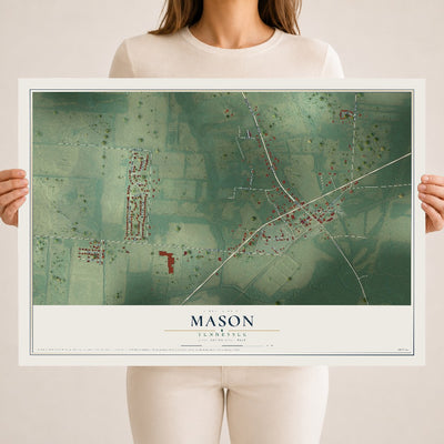 Map of Mason, Tennessee, 18 x 24 inch unframed archival matte print