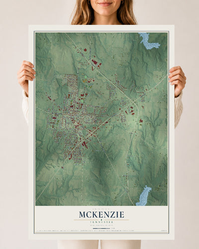 Map of McKenzie, Tennessee, 24 x 36 inch unframed archival matte print
