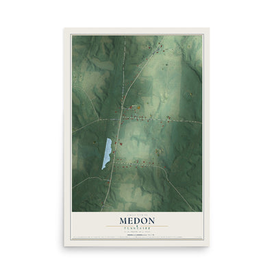 Map of Medon, Tennessee, 12 x 18 inch unframed archival matte print