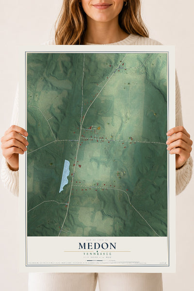 Map of Medon, Tennessee, 18 x 24 inch unframed archival matte print