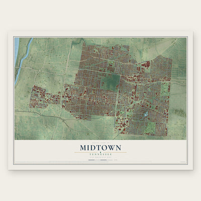 Midtown, Memphis, Tennessee map print, the full design