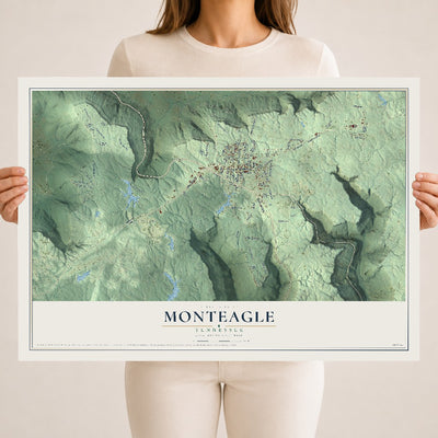 Map of Monteagle, Tennessee, 18 x 24 inch unframed archival matte print