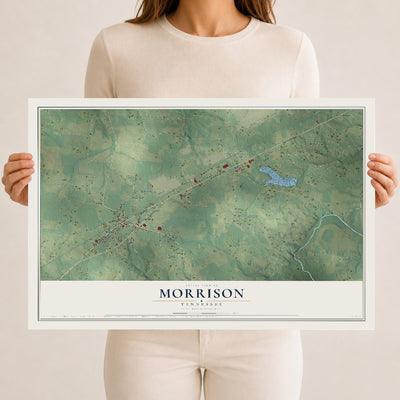 Map of Morrison, Tennessee, 12 x 18 inch unframed archival matte print