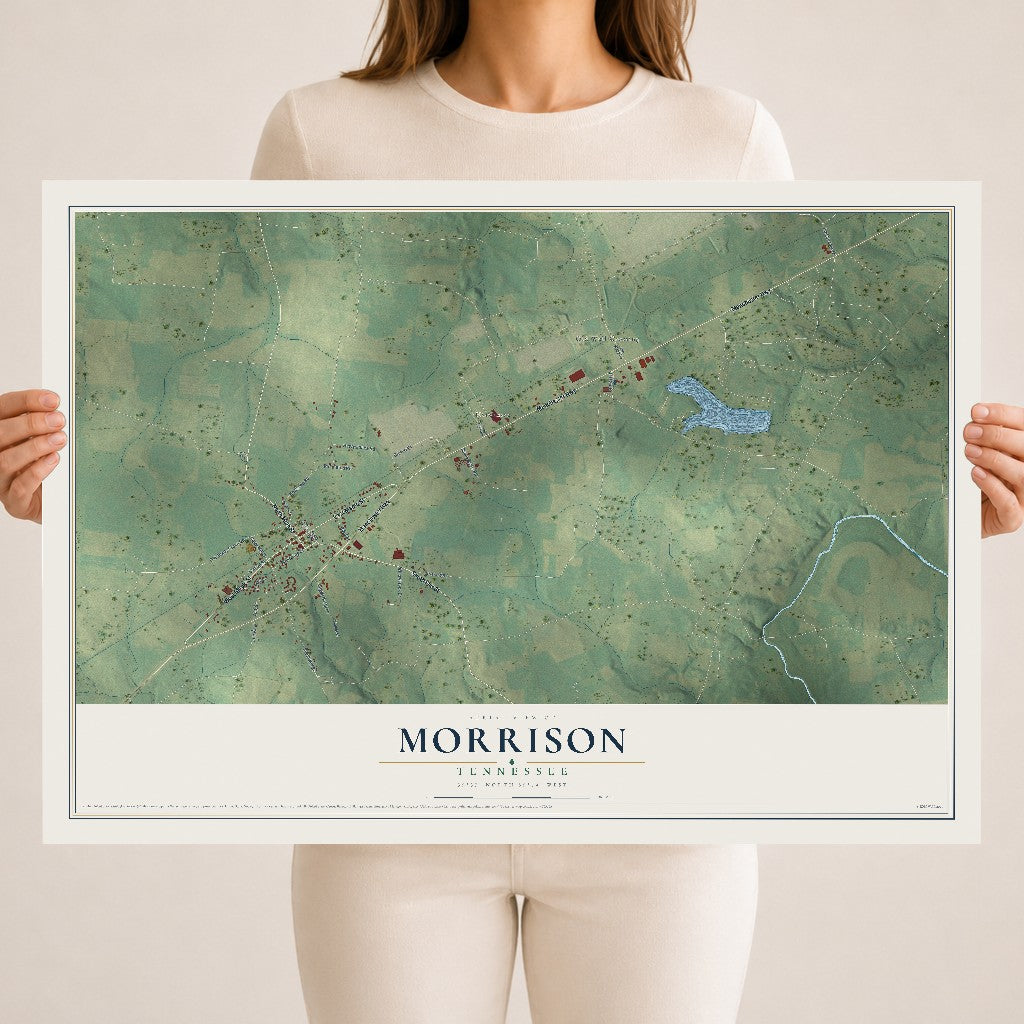 Map of Morrison, Tennessee, 18 x 24 inch unframed archival matte print