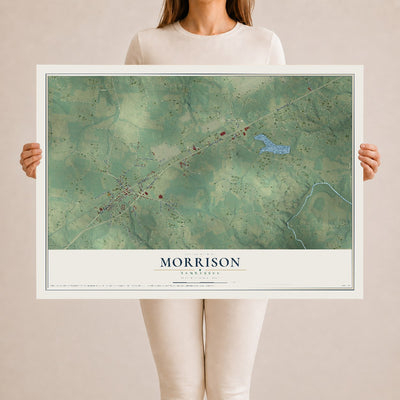 Map of Morrison, Tennessee, 24 x 36 inch unframed archival matte print