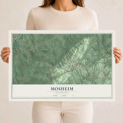 Map of Mosheim, Tennessee, 12 x 18 inch unframed archival matte print